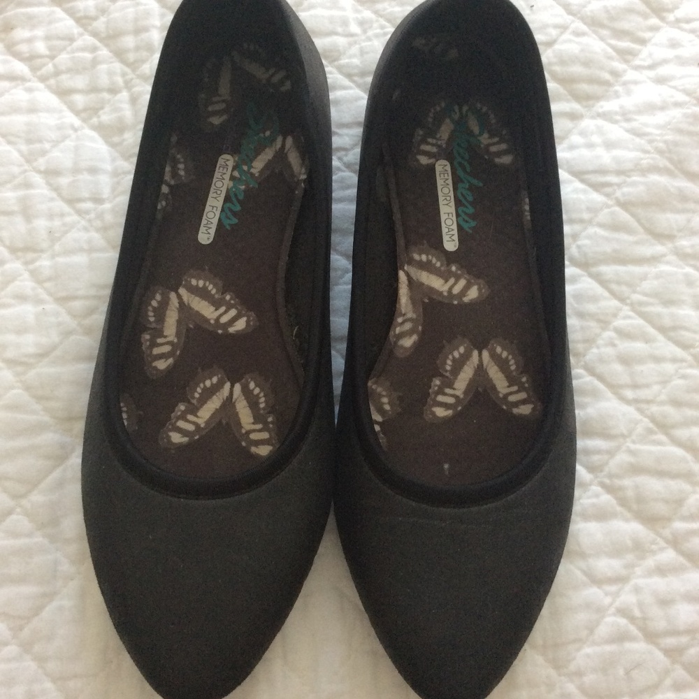 Vegan Leather Skechers Flats